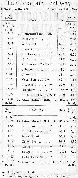 Temiscouata Timetable 1933/12/01 page 2